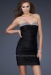 Picture of: Pleated Cocktail Dress with Jewel Encrusted Neckline in Black, Style: 16937, Main Picture