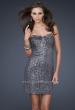 Picture of: Sequin Strapless Short Dress with Sweetheart Neckline in Silver, Style: 16955, Main Picture
