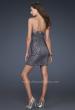 Picture of: Sequin Strapless Short Dress with Sweetheart Neckline in Silver, Style: 16955, Back Picture