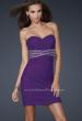 Picture of: Strapless Short Dress with Empire Waist and Beading in Purple, Style: 16956, Main Picture