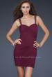 Picture of: Gathered Net Short Dress with Beaded Straps in Red, Style: 16966, Main Picture