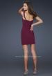 Picture of: Gathered Net Short Dress with Beaded Straps in Red, Style: 16966, Back Picture