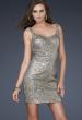 Picture of: Sequin Cocktail Dress with Beaded Double Straps in Gold, Style: 16971, Back Picture