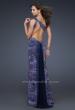 Picture of: Ombre Chiffon Prom Dress with Jeweled Embellishments in Blue, Style: 17049, Back Picture