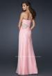 Picture of: Sexy Strapless Chiffon Gown with Beading and Leg Slit in Pink, Style: 17112, Back Picture