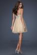 Picture of: Playful Cocktail Dress with All Over Beadwork in Nude, Style: 17123, Back Picture