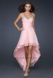 Picture of: Chiffon High Low Prom Dress with Beading and Pleats in Pink, Style: 17141, Main Picture