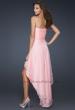 Picture of: Chiffon High Low Prom Dress with Beading and Pleats in Pink, Style: 17141, Back Picture
