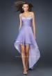 Picture of: Chiffon High Low Prom Dress with Beading and Pleats in Purple, Style: 17141, Detail Picture 2