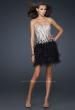 Picture of: Short Feather Cocktail Dress with Sequined Bodice in Nude, Style: 17151, Detail Picture 1