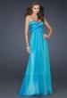 Picture of: Sweetheart Chiffon Dress with Beaded Straps and Train in Blue, Style: 17167, Main Picture