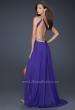 Picture of: Beaded Detail Long Prom Dress with Slit and Open Back in Purple, Style: 17188, Back Picture