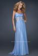 Picture of: Chiffon Prom Dress with Multiple Straps and Beading in Blue, Style: 17203, Main Picture