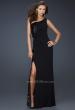 Picture of: Jersey Sequined Prom Dress with Open Back and Slit in Black, Style: 17224, Main Picture
