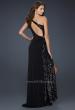 Picture of: Jersey Sequined Prom Dress with Open Back and Slit in Black, Style: 17224, Back Picture