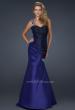 Picture of: Two Tone Taffeta Mermaid Gown with Pleated Detail in Blue, Style: 17235, Main Picture