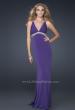 Picture of: Jersey Prom Dress with Criss Cross Open Back and Gems in Purple, Style: 17255, Detail Picture 1