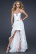 Picture of: Glam Strapless Prom Gown with Embellished Waist in Silver, Style: 17377, Main Picture