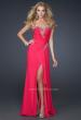 Picture of: Chiffon Prom Dress with Accent Beading and Side Slit in Red, Style: 17380, Main Picture