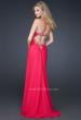 Picture of: Chiffon Prom Dress with Accent Beading and Side Slit in Red, Style: 17380, Back Picture