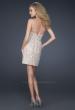 Picture of: Short Sequined Strapless Dress with Detailed Beading in Nude, Style: 17426, Back Picture