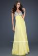 Picture of: Full Length Chiffon Gown with Beaded Bra Shaped Top in Yellow, Style: 17472, Detail Picture 4