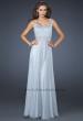 Picture of: Long Prom Dress with Pleated Bust and Scoop Neck in Blue, Style: 17473, Main Picture