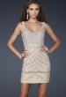 Picture of: Sexy Short Cocktail Dress with V Front and Back in Nude, Style: 17494, Main Picture