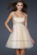 Picture of: Goddess Inspired Short Dress with Embellished Shoulders in Nude, Style: 17500, Main Picture