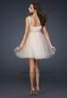 Picture of: Goddess Inspired Short Dress with Embellished Shoulders in Nude, Style: 17500, Back Picture