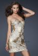 Picture of: Sequined Lace Strapless Dress with Sweetheart Neck in Gold, Style: 17517, Detail Picture 1