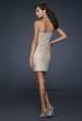 Picture of: Strapless Sequin Cocktail Dress with Beaded Detail in Nude, Style: 17522, Back Picture
