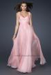 Picture of: Empire Waist Chiffon Prom Gown with Embellishments in Pink, Style: 17542, Main Picture