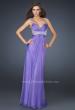 Picture of: Glam Chiffon Prom Gown with Embellished Waistband in Purple, Style: 17543, Main Picture