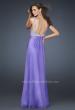 Picture of: Glam Chiffon Prom Gown with Embellished Waistband in Purple, Style: 17543, Back Picture