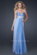 Picture of: Glam Chiffon Prom Gown with Embellished Waistband in Blue, Style: 17543, Detail Picture 1