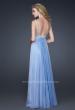 Picture of: Glam Chiffon Prom Gown with Embellished Waistband in Blue, Style: 17543, Detail Picture 3