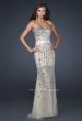 Picture of: Sheer Beaded Prom Dress with Sweetheart Neckline in Silver, Style: 17603, Detail Picture 1