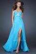 Picture of: Sweetheart Neckline Long Dress with Beading and Slit in Blue, Style: 17618, Main Picture