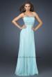 Picture of: Full Length Strapless Dress with Embellished Waistband in Blue, Style: 17623, Main Picture