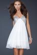 Picture of: Strapless Chiffon Gown with Open Back and Beads in White, Style: 17649, Detail Picture 1