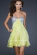 Picture of: Strapless Chiffon Gown with Open Back and Beads in Green, Style: 17649, Detail Picture 2