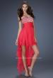 Picture of: High Low Prom Dress with Encrusted Rhinestones in Pink, Style: 17687, Detail Picture 1