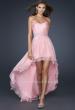Picture of: Pleated Chiffon Prom Dress with High Low Hem in Pink, Style: 17689, Main Picture
