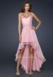 Picture of: Pleated Chiffon Prom Dress with High Low Hem in Pink, Style: 17689, Detail Picture 1