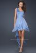 Picture of: High Low Hem Prom Gown with Embellished Waistband in Blue, Style: 17724, Detail Picture 1