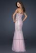 Picture of: Long Mermaid Prom Dress with Beading in Pink, Style: 17729, Back Picture