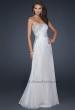 Picture of: Full Length Strapless Gown with Pleats and Beading in White, Style: 17730, Main Picture