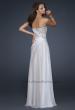 Picture of: Full Length Strapless Gown with Pleats and Beading in White, Style: 17730, Back Picture