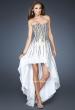Picture of: Strapless Dress with High Low Skirt and Colored Sequins in White, Style: 17751, Main Picture